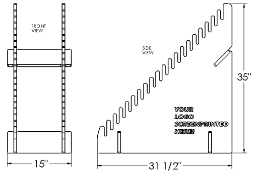 tiel display tile rack holds 20