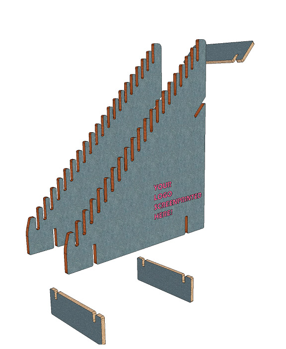 mdf tile rack waterfall tiel display