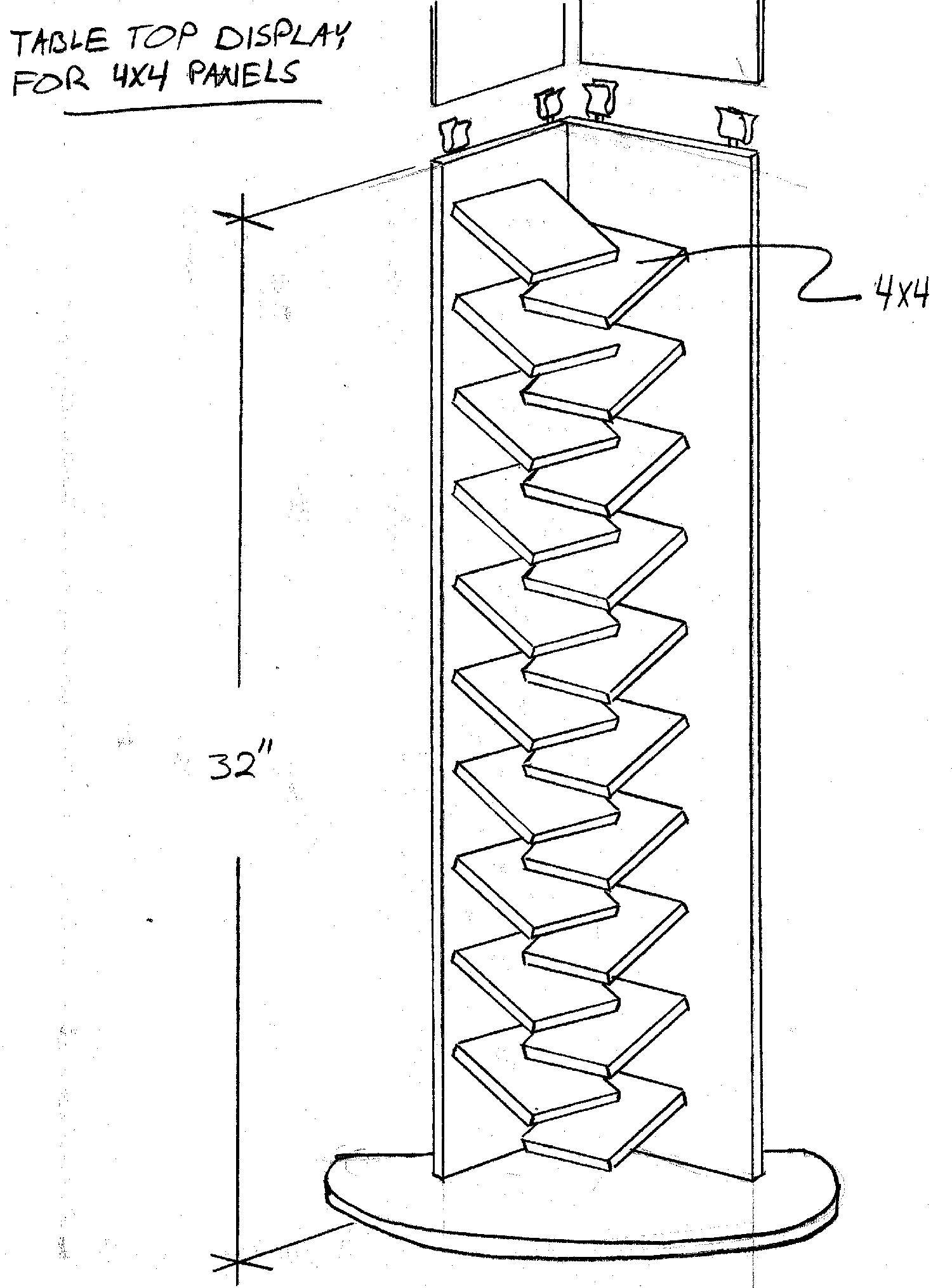 Table Top tile Display for 4"x4" Panels