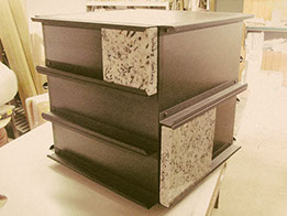 Box Displays, Sample Boards, Rotating Display, Listello Display, Ceramic Tile, Granite, Countertop Displays, Pedestals