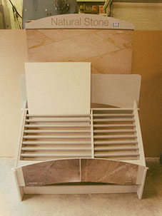 Display Racks, Sample Boards, Flooring Displays, Countertop Displays, Box Displays, Rotating Displays, Wedge Displays