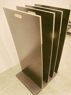 Waterfall Displays, Wedge Displays, Sample Boards, Flat Slabs, Planks, Pavers, Box Displays, Countertop Displays, 